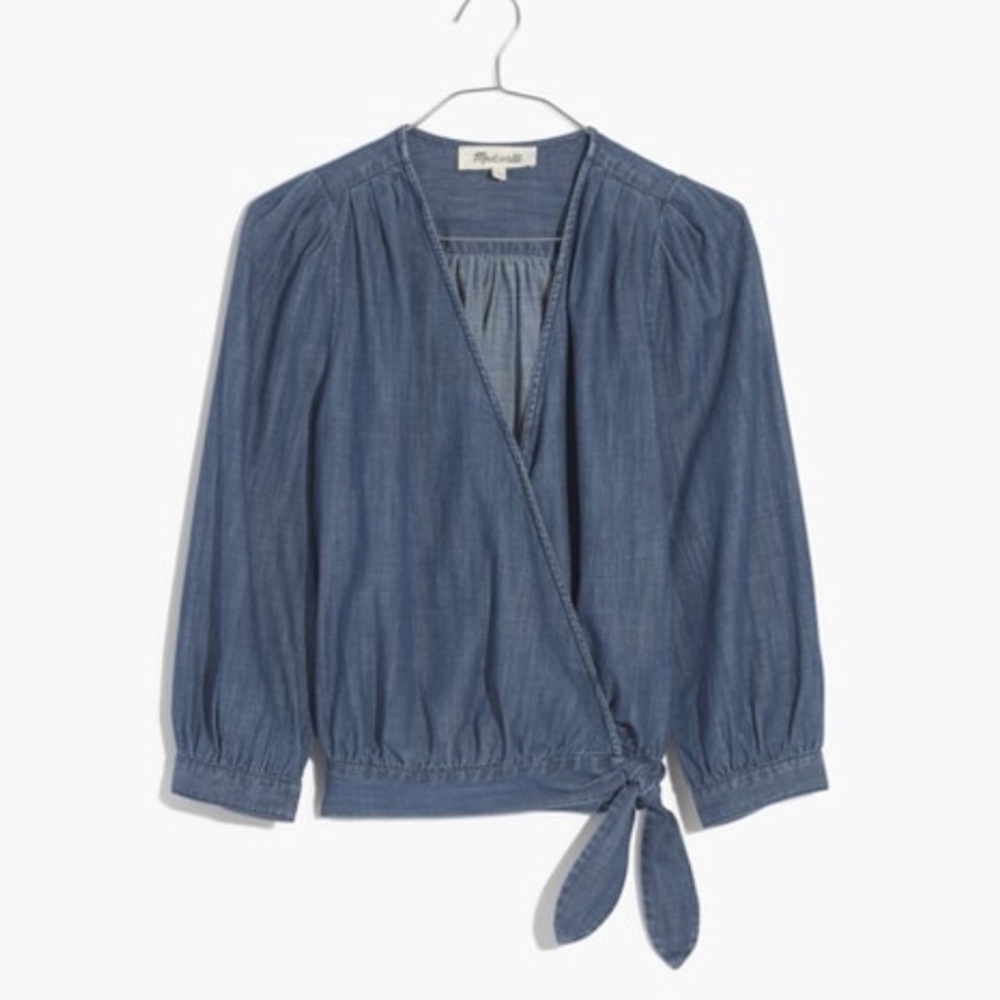 Madewell 70s Denim Wrap Top